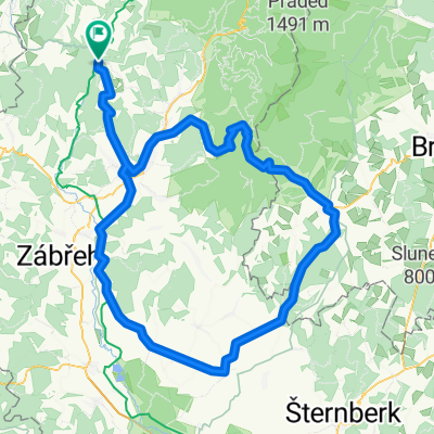 Skřítek - Rýmařov - Uničov - usov - šumperk -  Hanušovice