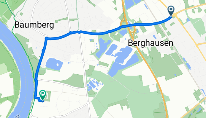 Raiffeisenstraße, Langenfeld (Rheinland) nach Rheinpromenade, Monheim am Rhein