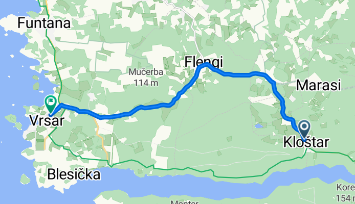 Kloštar, Kloštar nach Trg Degrassi, Vrsar