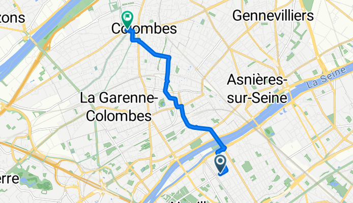 Rue Paul Vaillant-Couturier, Levallois-Perret à Rue Gabriel Péri, Colombes