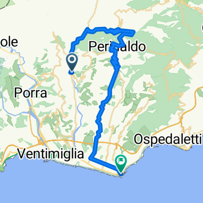 Piazza Padre Giovanni Mauro, Dolceacqua nach Corso Francesco Rossi, Bordighera