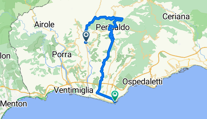 Piazza Padre Giovanni Mauro, Dolceacqua nach Corso Francesco Rossi, Bordighera