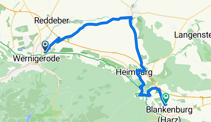 Wegestraße, Wernigerode nach Geschwister-Scholl-Straße, Blankenburg (Harz)