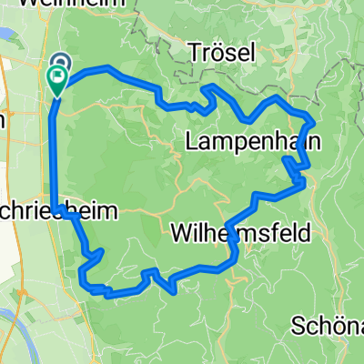 Route in Hirschberg an der Bergstraße