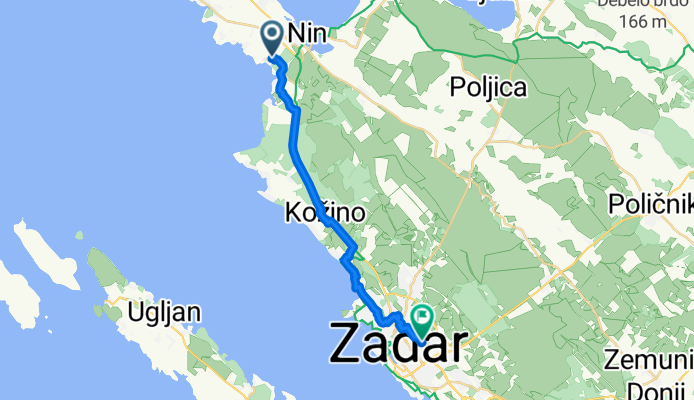 Zaton naar Ulica Borka Šarlije-Kese, Zadar