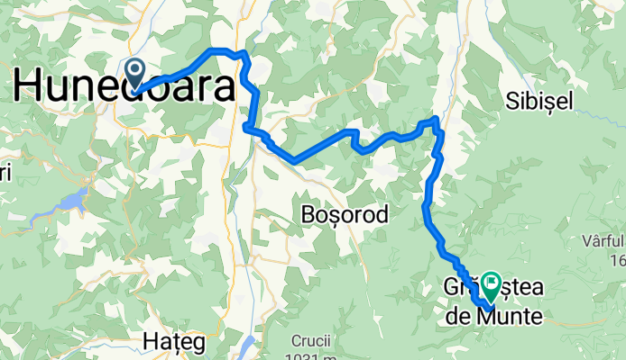 Route to Grădiștea de Munte