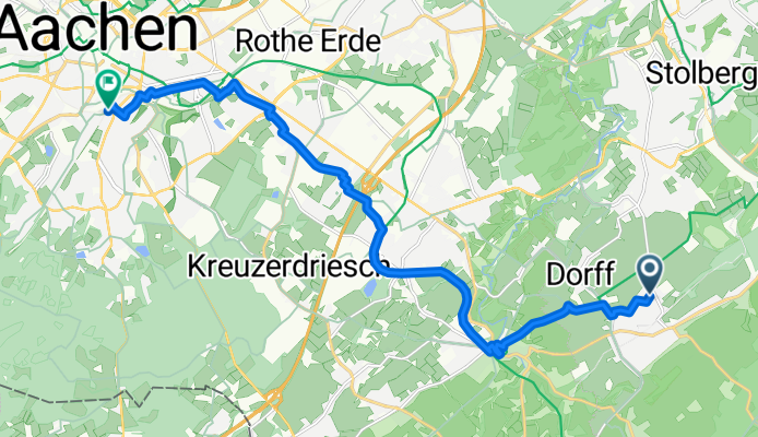 Schützheide, Stolberg (Rheinland) nach Wiesenstraße, Aachen