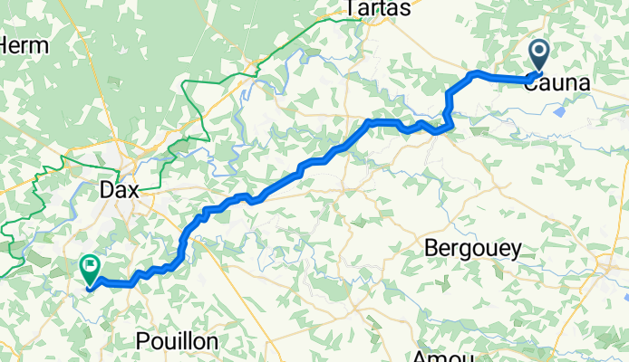 De Chemin de Lahabe à Route de Pouillon