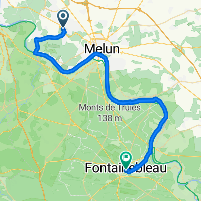Cesson via Melun to Fontainebleu