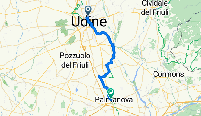 Via Ramandolo, Udine nach Viale della Stazione, Palmanova