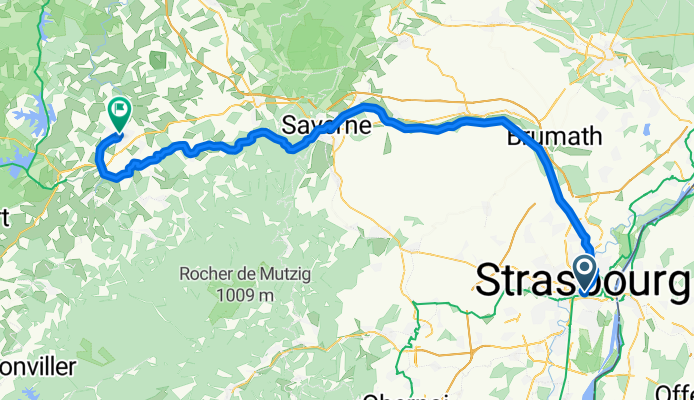 Route nach Straßburg