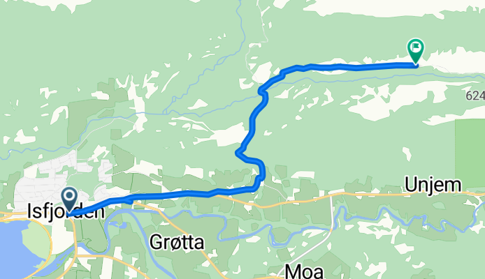 Route nach Isfjorden