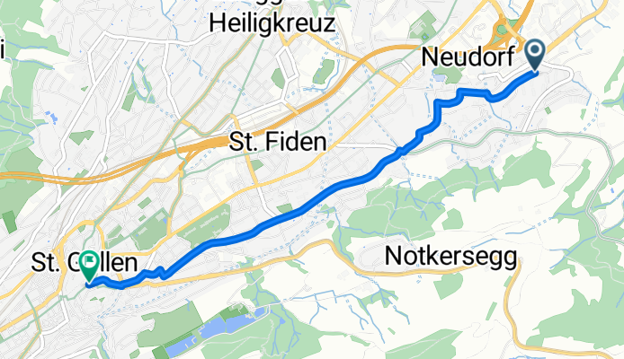 Tablatstrasse, St. Gallen nach Bankgasse, St. Gallen