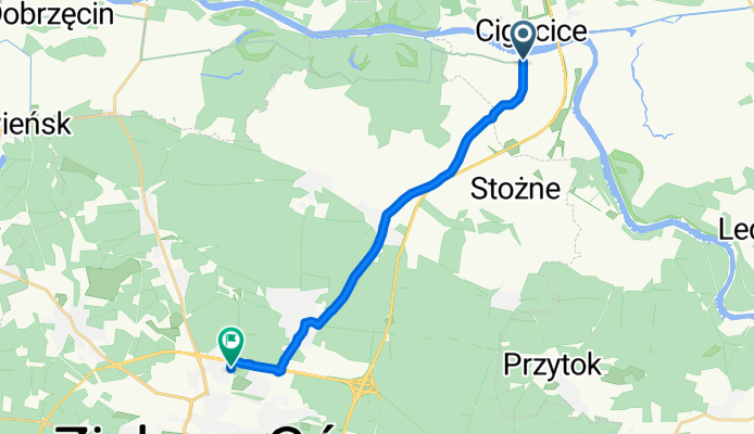 Sulechowska, Cigacice do F Rzeźniczaka, Zielona Góra