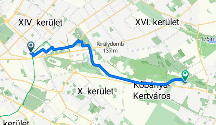 Stefánia út, Budapest to Keresztúri út, Budapest