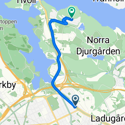 Valhallavägen, Stockholm to Forskarbacken, Stockholm