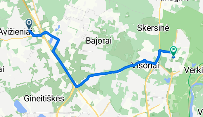 Saulės gatvė to Santariškių gatvė