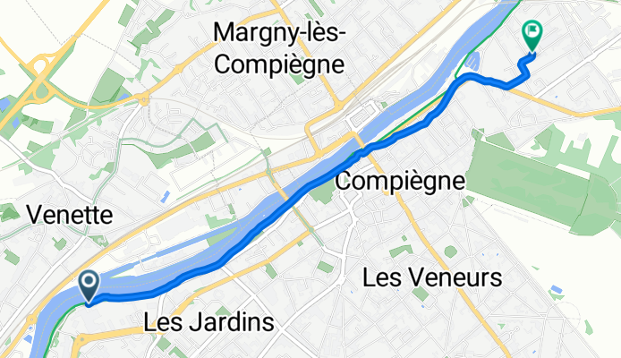 Quai du Clos des Roses, Compiègne à Rue Augustin Thierry, Compiègne