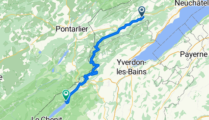 Travers - Le Pont via Le Suchet - Swisstopo Route