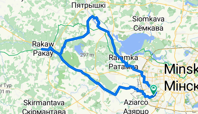 улица Рафиева, Минск до улица Рафиева, Минск