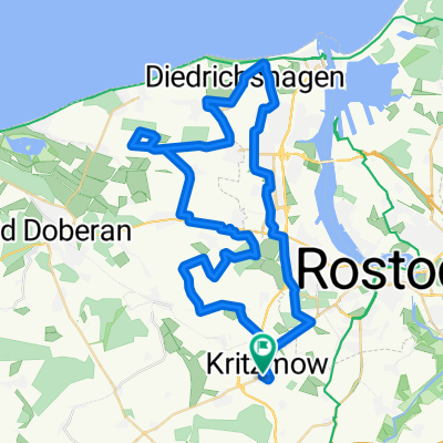 Kritzmow - Klein Schwaß - Lambrechtshagen - Bargeshagen - Admannshagen - Steinbeck - Lichtenhagen Dorf - Elmenhorst - Lichtenhagen - Schutower Kreuz - Kritzmow