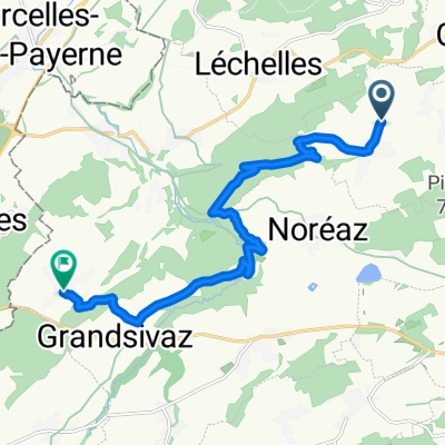 Route des Trois-Sapins, Ponthaux à Route de Grandsivaz, Mannens