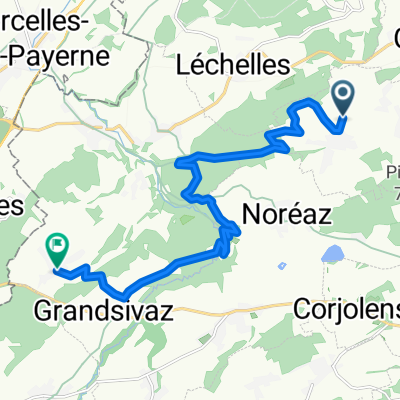 Route des Trois-Sapins, Ponthaux à Route de Grandsivaz, Mannens