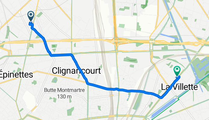 Rue Garibaldi, Saint-Ouen-sur-Seine to Avenue de Flandre, Paris