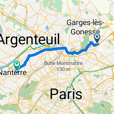 Aéroport de Paris le Bourget, Le Bourget à Rue Salvador Allende, Nanterre