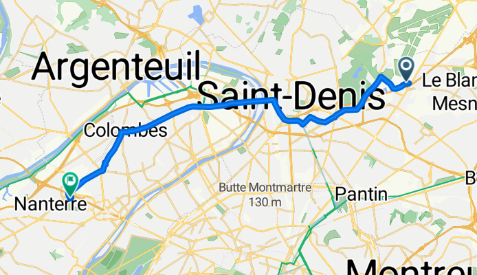 Aéroport de Paris le Bourget, Le Bourget à Rue Salvador Allende, Nanterre