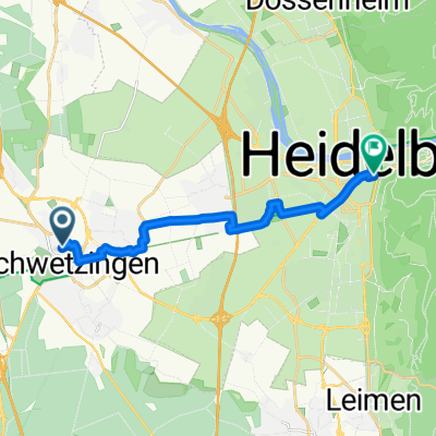 Luisenstraße, Schwetzingen nach Hans-Böckler-Straße, Heidelberg