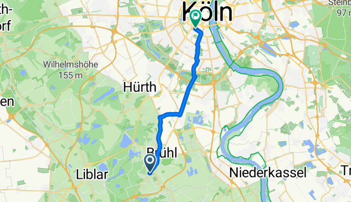 Euskirchener Straße, Brühl nach Trierer Straße, Köln