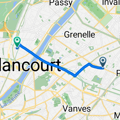 Rue de Vouillé, Paris à Rue du Général Delestraint, Paris