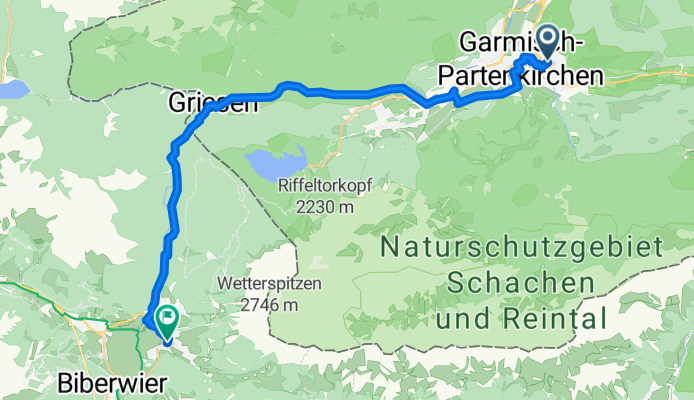 Ludwigstraße, Garmisch-Partenkirchen nach Florentin-Wehner-Weg, Ehrwald