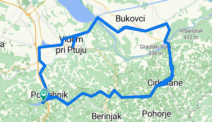 Route in Podlehnik Cirkulane Markovci Sela Gorca