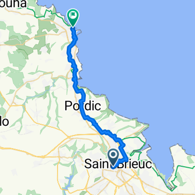 Rue des Capucins, Saint-Brieuc à Allée de la Barbe Brûlée, Saint-Quay-Portrieux