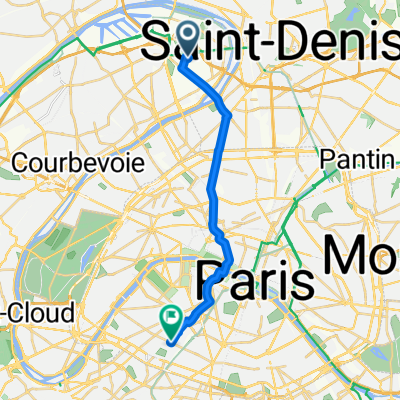 Avenue du Vieux Chemin de Saint-Denis, Gennevilliers à Rue de Vouillé, Paris