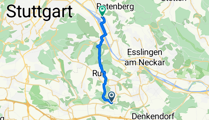 Körschtalstraße, Ostfildern nach Bruckwiesenweg, Stuttgart