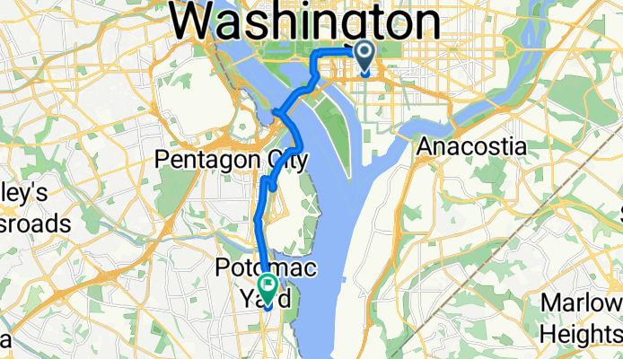 E St SW, Washington to Annie Rose Ave, Alexandria