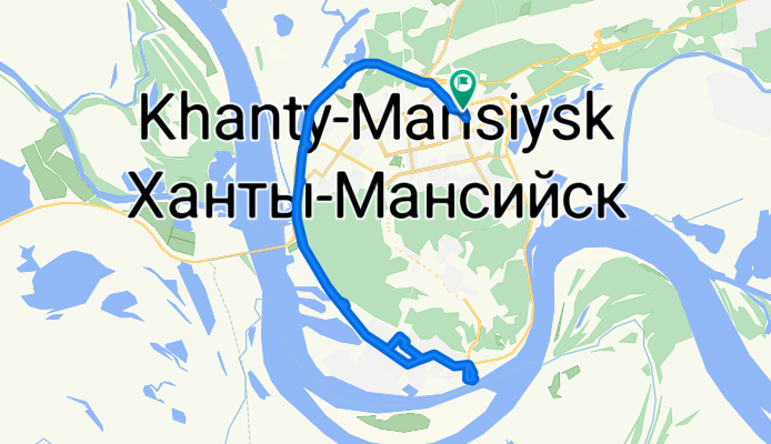 улица Строителей, Ханты-Мансийск до улица Строителей, Ханты-Мансийск