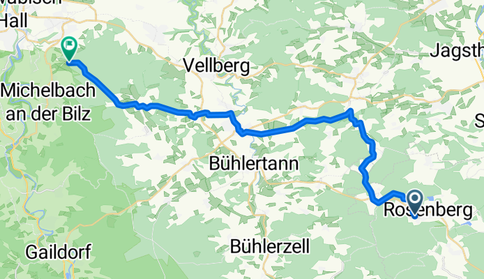 Sonnengasse, Rosenberg nach Vorderer Einkorn, Michelbach an der Bilz
