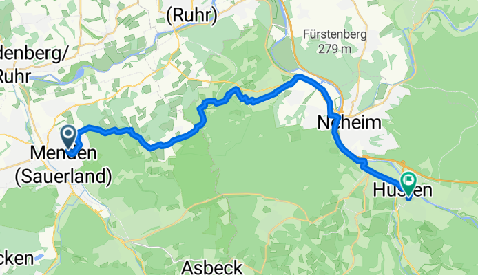 Höhenweg, Menden (Sauerland) nach Ludgeristraße, Arnsberg