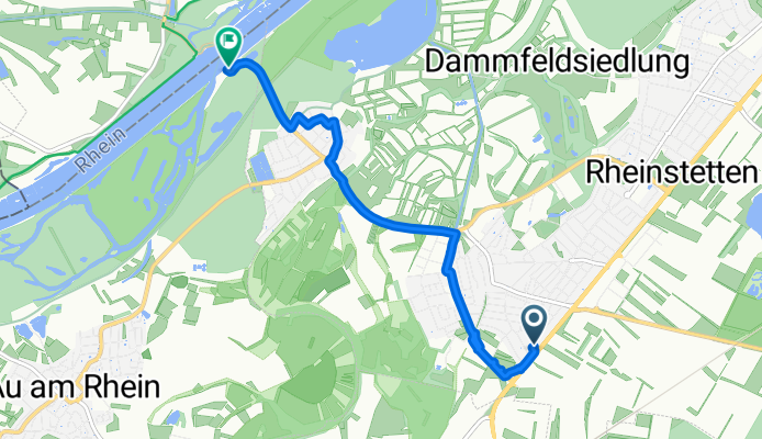 Bickesheimer Straße, Rheinstetten to L 566, Au am Rhein