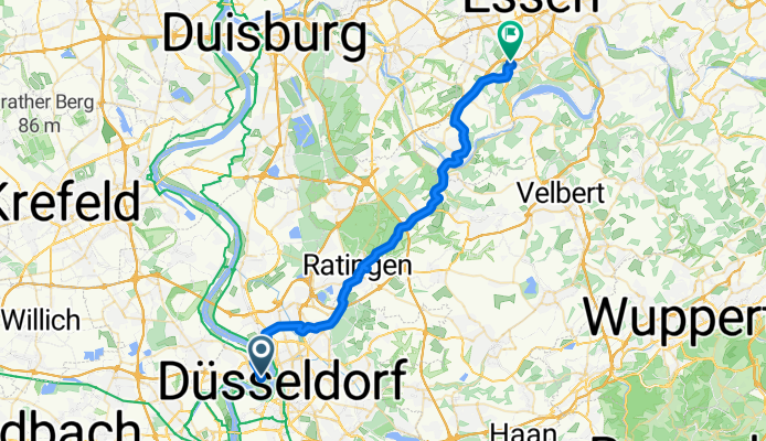 Luegallee, Düsseldorf nach Baumblüte, Essen