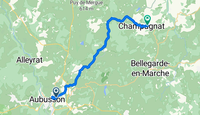 Rue des Fusillés, Aubusson to Chez la Vergeade, Champagnat