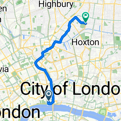 Tallis Street, London to Downham Road, London