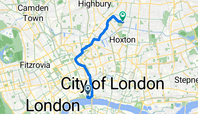 Tallis Street, London to Downham Road, London