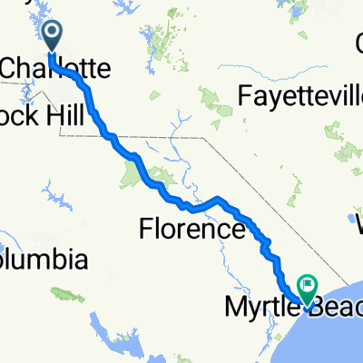 Newfield St, Charlotte to 24th Ave N, Myrtle Beach