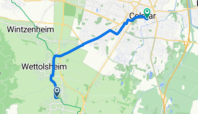 Route de Wettolsheim to Rue de la Montagne Verte