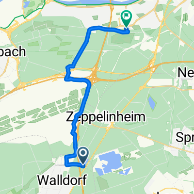 Aschaffenburger Straße, Mörfelden-Walldorf nach Lyoner Straße, Frankfurt am Main